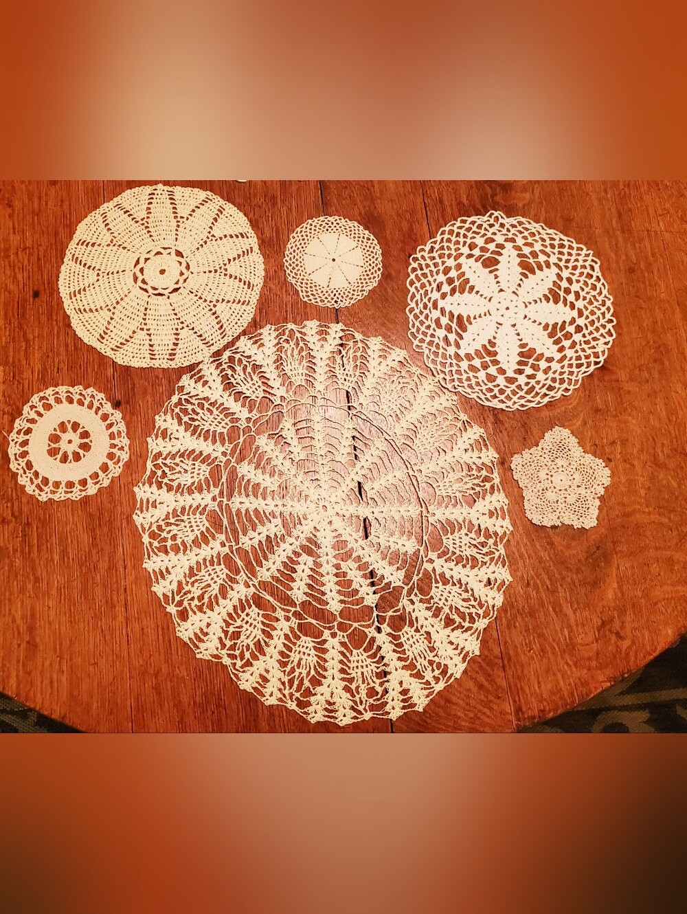 Handmade Crochet Doilies - Cream Decorative Set